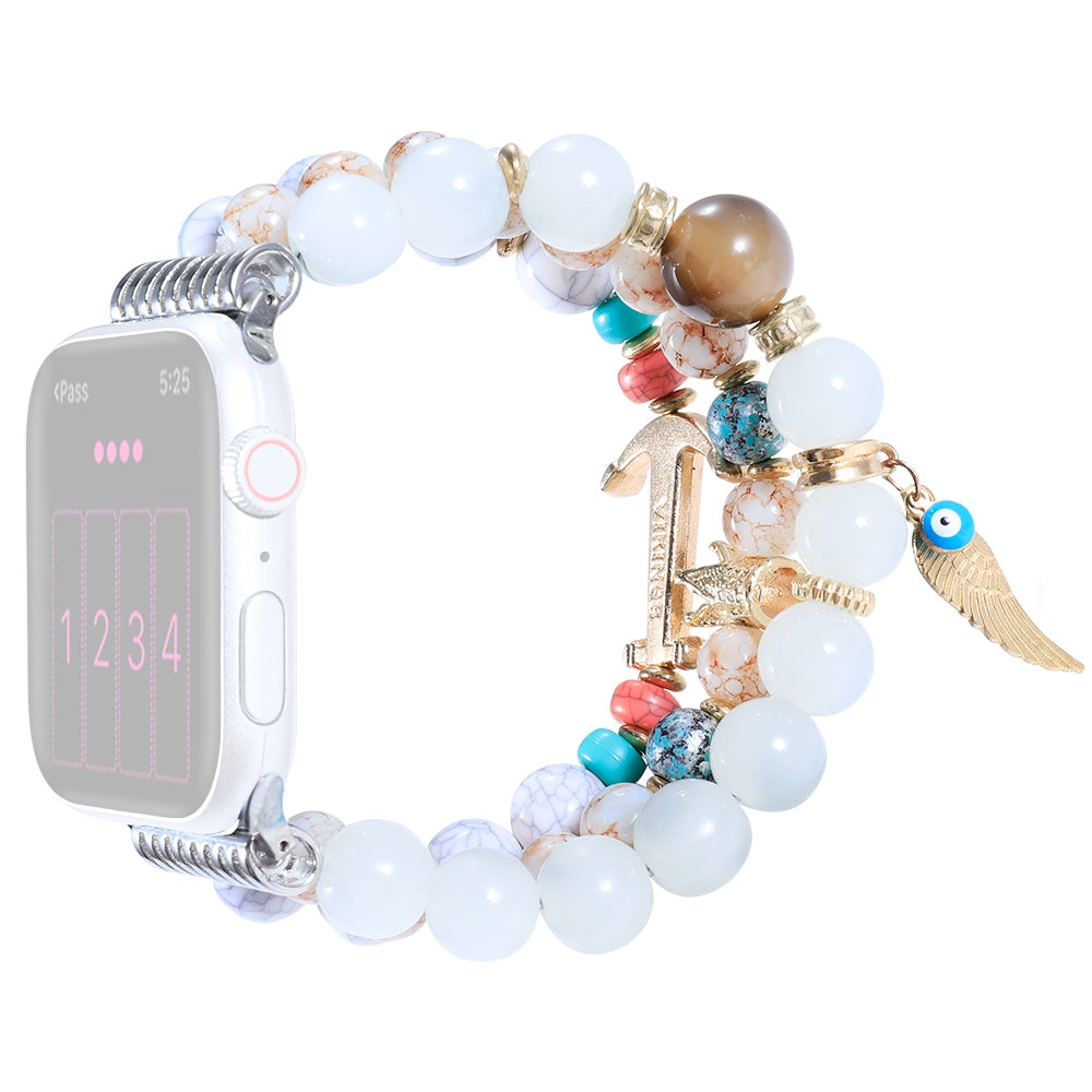 For Apple Watch Series 9 8 7 41mm 6 5 SE SE(2022) SE (2023) 4 40mm 3 2 1 38mm Watch Band Colorful Bead Decorated Bracelet Smart Watch Replacement Strap for Women Girls For Apple Watch Series 9 8 7 41mm 6 5 SE SE(2022) SE (2023) 4 40mm 3 2 1 38mm Watch Band Colorful Bead Decorated Bracelet Smart Watch Replacement Strap for Women Girls